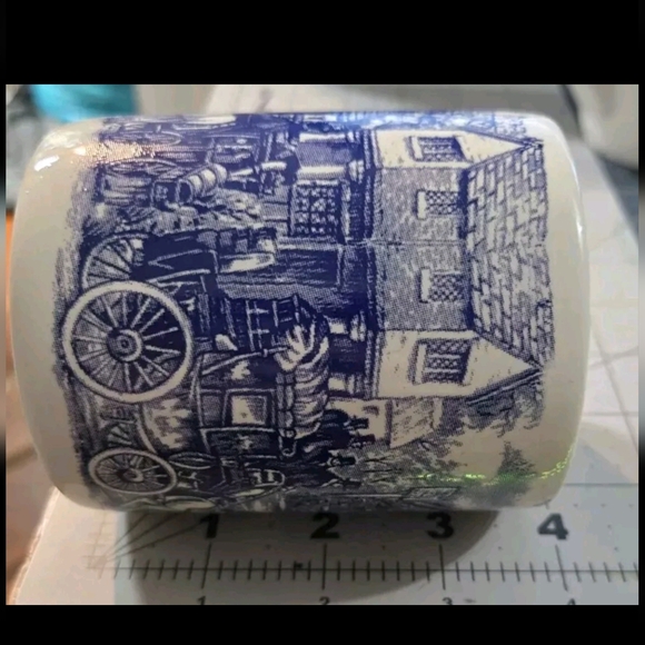 Vintage Royal Stafford Coaching Scene Coffee Mug Made in England Blue White Cup - Picture 12 of 12